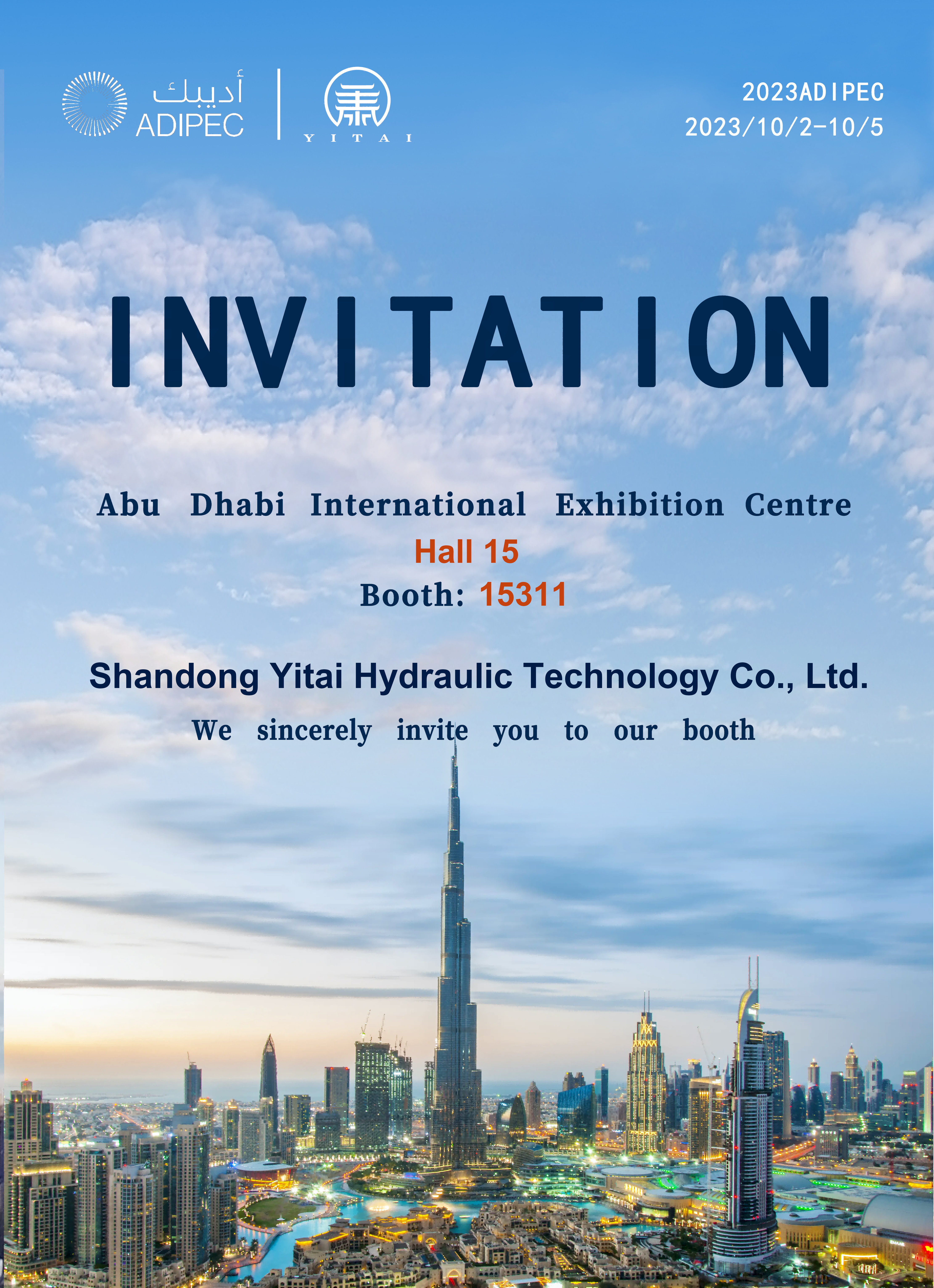 „Yitai Hydraulic“ dalyvaus 2023 m. ADIPEC